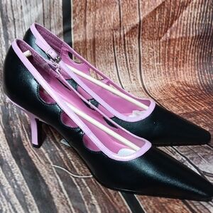 Chic Black and Pink Women's Heels